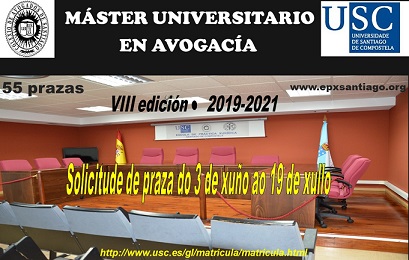 ESTÁ ABERTA A MATRÍCULA PARA O MÁSTER UNIVERSITARIO EN AVOGACÍA SANTIAGO